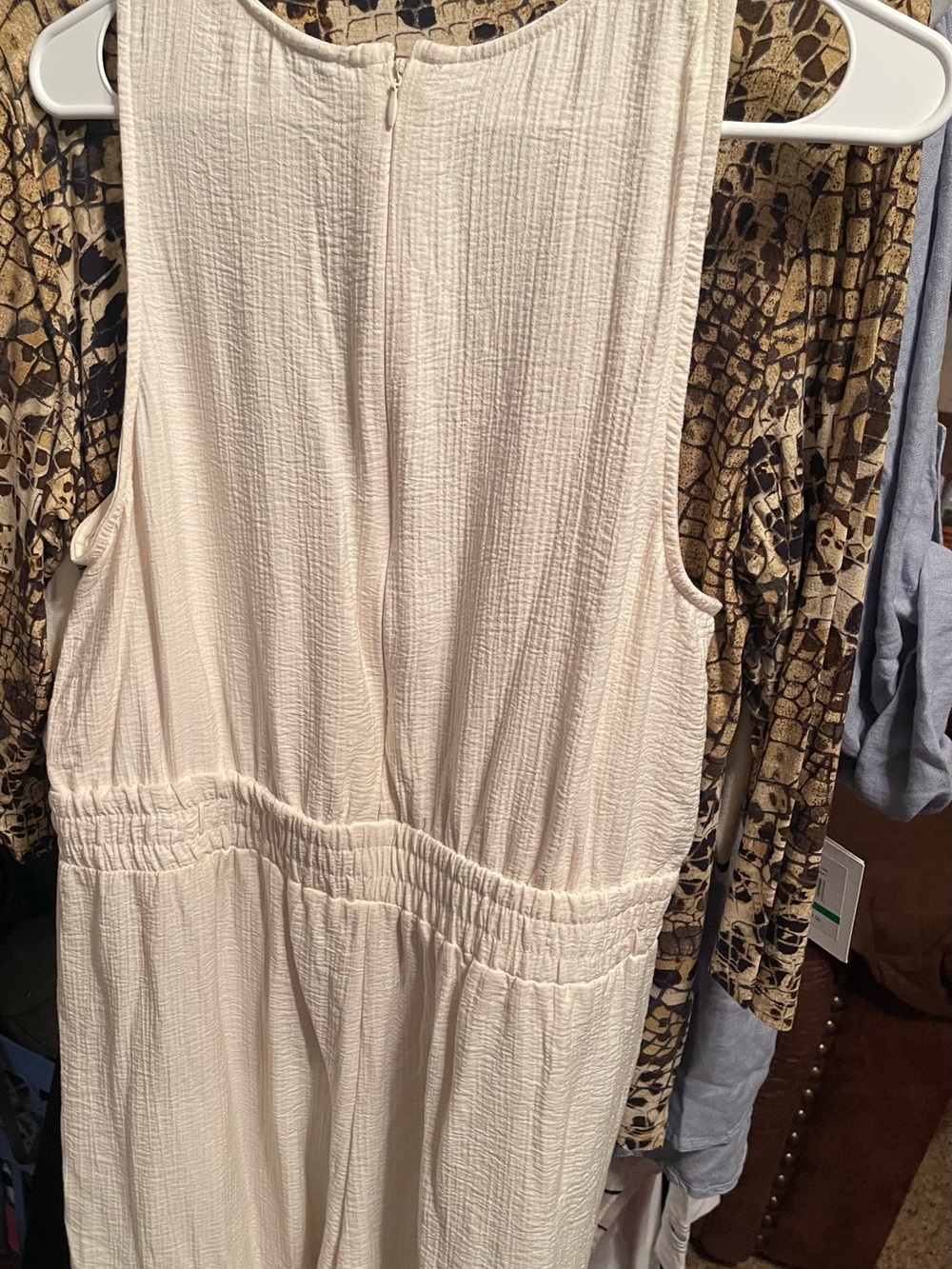 a new day Cream Textured Sleeveless Jumpsuit with Pockets - Picture 5 of 5
